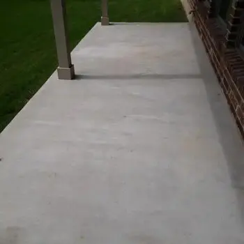 Clean residential concrete patio surface
